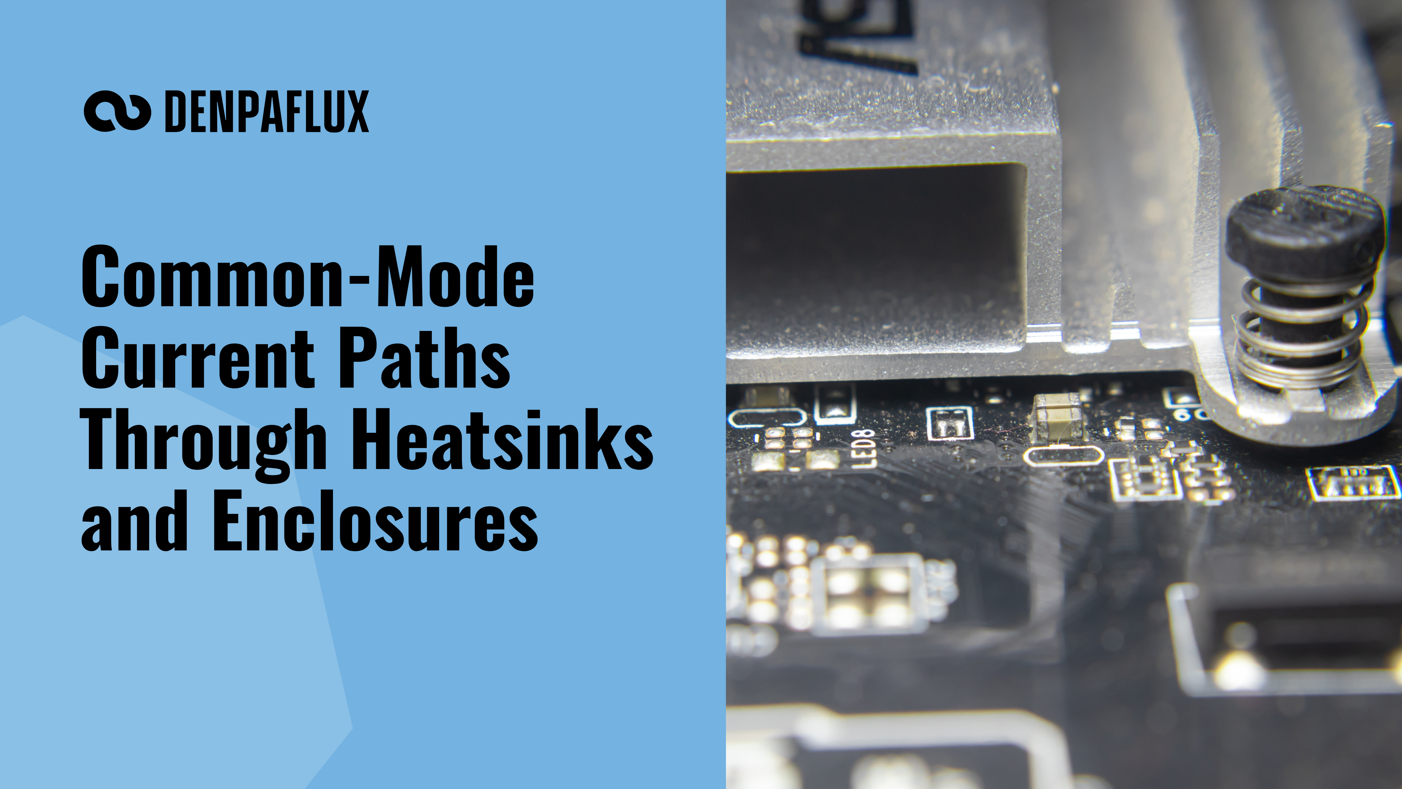  aluminium heatsink and spring-loaded fastener on a populated PCB 