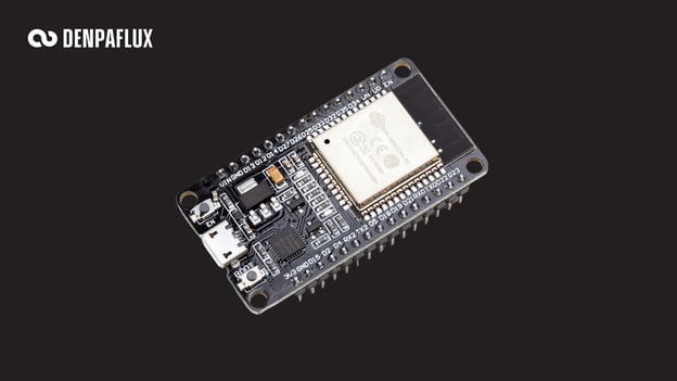 ESP-WROOM-32 module on a baseboard