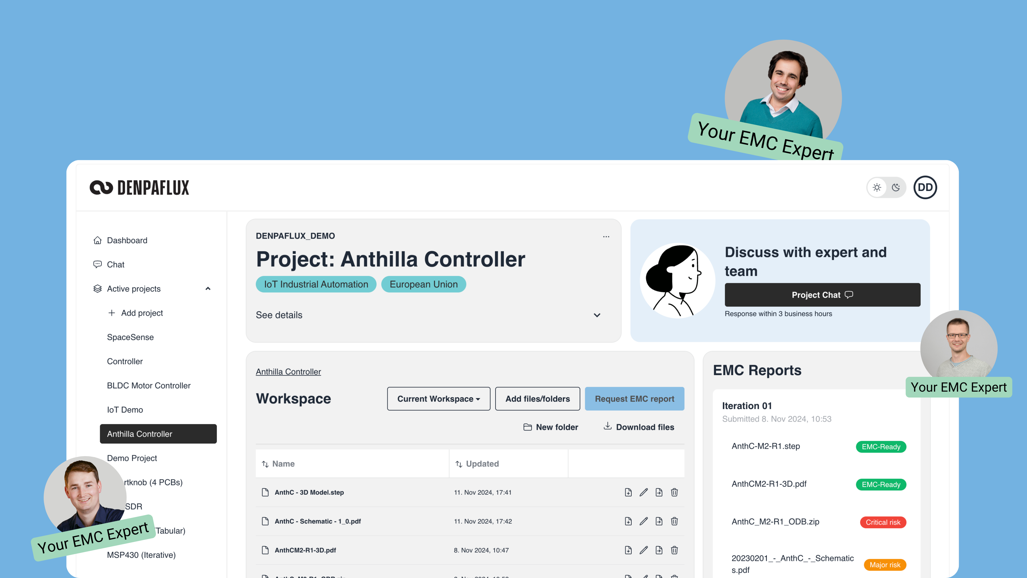 DENPAFLUX is an EMC consulting partner for hardware teams building electronic products. Get expert EMC reviews in 3 days when you need guidance  or full EMC project delivery when you need to pass the lab on the first try.